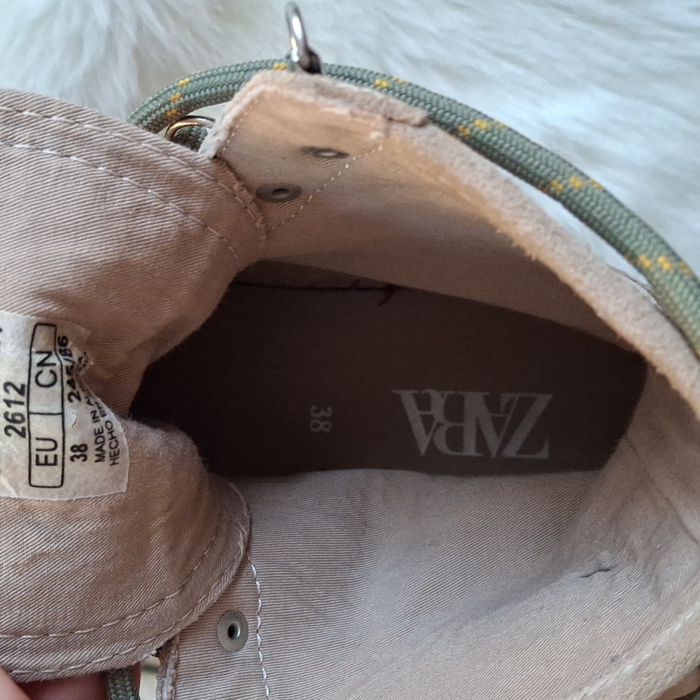 Zara Suede Lace Up Platform Ankle Boot - Picture 8 of 15